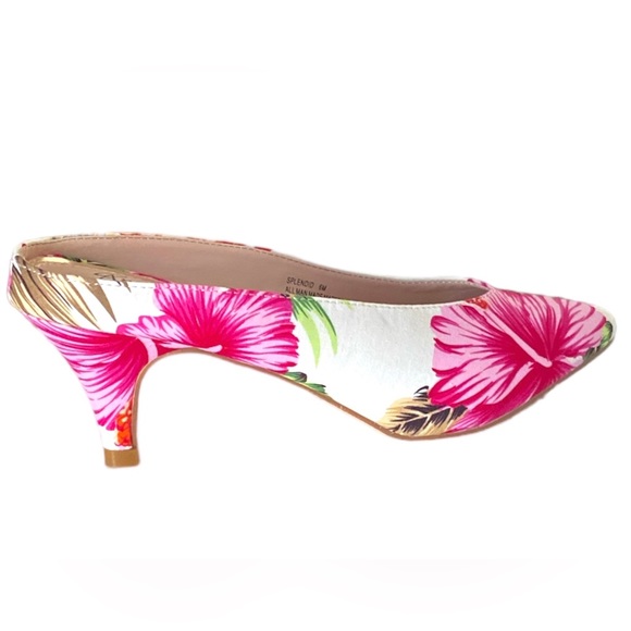 ANGEL STEPS | Splendid Tropical Floral Print Canvas Mules - Picture 3 of 6